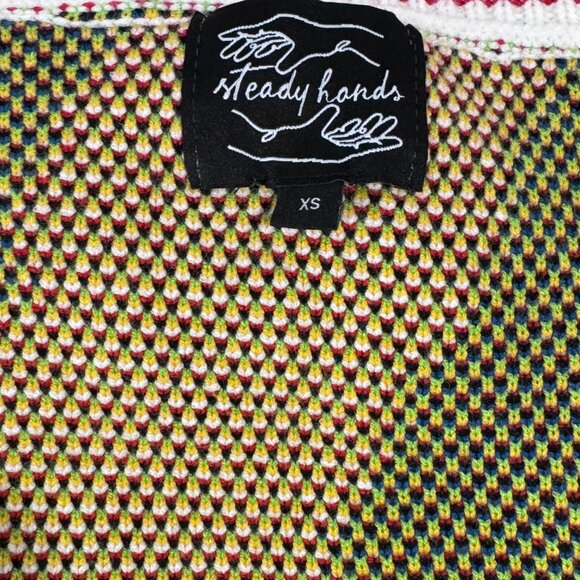 Multicolor Artsy Worm on a String Cardigan Sweater - Picture 8 of 8